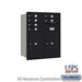 Salsbury 10 Door High Recessed Mounted 4C Horizontal Mailbox with 6 Doors and 2 Parcel Lockers in Black with USPS Access - Rear Loading - Sweatfully