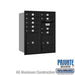 Salsbury 10 Door High Recessed Mounted 4C Horizontal Mailbox with 9 Doors and 2 Parcel Lockers in Black with Private Access - Rear Loading - Sweatfully
