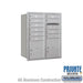 Salsbury 10 Door High Recessed Mounted 4C Horizontal Mailbox with 10 Doors and 2 Parcel Lockers in Aluminum with Private Access - Rear Loading - Sweatfully