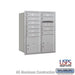 Salsbury 10 Door High Recessed Mounted 4C Horizontal Mailbox with 10 Doors and 2 Parcel Lockers in Aluminum with USPS Access - Rear Loading - Sweatfully