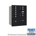 Salsbury 10 Door High Recessed Mounted 4C Horizontal Mailbox with 10 Doors and 2 Parcel Lockers in Black with Private Access - Rear Loading - Sweatfully