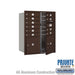 Salsbury 10 Door High Recessed Mounted 4C Horizontal Mailbox with 10 Doors and 2 Parcel Lockers in Bronze with Private Access - Front Loading - Sweatfully