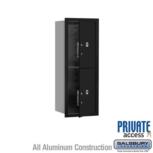 Salsbury 10 Door High Recessed Mounted 4C Horizontal Parcel Locker with 2 Parcel Lockers in Black with Private Access - Front Loading - Sweatfully