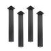 12 in. Skyline Matte Black Square Metal High-Rise Coffee Table Legs - 4 Pack - Sweatfully