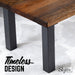 12 in. Skyline Matte Black Square Metal High-Rise Coffee Table Legs - 4 Pack - Sweatfully