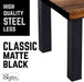 12 in. Skyline Matte Black Square Metal High-Rise Coffee Table Legs - 4 Pack - Sweatfully