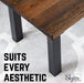 12 in. Skyline Matte Black Square Metal High-Rise Coffee Table Legs - 4 Pack - Sweatfully