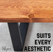 12 in. Skyline Matte Black Square Metal Landscape Coffee Table Legs - 2 Pack - Sweatfully