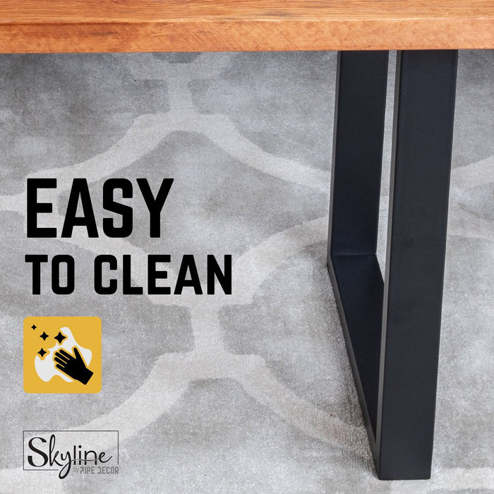 18 in. Skyline Matte Black Square Metal Landscape Coffee or End Table Legs - 2 Pack - Sweatfully