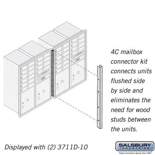 Salsbury Recessed Mounted 4C Horizontal Mailbox Connector Kit - for 11 Door High Units - Sweatfully
