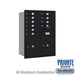 Salsbury 11 Door High Recessed Mounted 4C Horizontal Mailbox with 10 Doors and 2 Parcel Lockers in Black with Private Access - Rear Loading - Sweatfully
