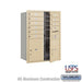 Salsbury 11 Door High Recessed Mounted 4C Horizontal Mailbox with 10 Doors and 2 Parcel Lockers in Sandstone with USPS Access - Front Loading - Sweatfully
