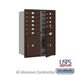 Salsbury 11 Door High Recessed Mounted 4C Horizontal Mailbox with 10 Doors and 2 Parcel Lockers in Bronze with USPS Access - Front Loading - Sweatfully