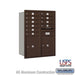 Salsbury 11 Door High Recessed Mounted 4C Horizontal Mailbox with 10 Doors and 2 Parcel Lockers in Bronze with USPS Access - Rear Loading - Sweatfully