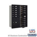 Salsbury 11 Door High Recessed Mounted 4C Horizontal Mailbox with 15 Doors and 1 Parcel Locker in Black with USPS Access - Front Loading - Sweatfully