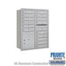 Salsbury 11 Door High Recessed Mounted 4C Horizontal Mailbox with 15 Doors and 1 Parcel Locker in Aluminum with Private Access - Rear Loading - Sweatfully