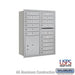Salsbury 11 Door High Recessed Mounted 4C Horizontal Mailbox with 15 Doors and 1 Parcel Locker in Aluminum with USPS Access - Rear Loading - Sweatfully