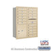 Salsbury 11 Door High Recessed Mounted 4C Horizontal Mailbox with 15 Doors and 1 Parcel Locker in Sandstone with USPS Access - Rear Loading - Sweatfully