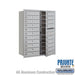 Salsbury 11 Door High Recessed Mounted 4C Horizontal Mailbox with 20 Doors in Aluminum with Private Access - Front Loading - Sweatfully