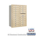 Salsbury 11 Door High Recessed Mounted 4C Horizontal Mailbox with 20 Doors in Sandstone with USPS Access - Rear Loading - Sweatfully