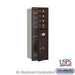 Salsbury 11 Door High Recessed Mounted 4C Horizontal Mailbox with 4 Doors and 1 Parcel Locker in Bronze with USPS Access - Front Loading - Sweatfully