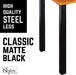 28 in. Skyline Matte Black Square Metal High-Rise Dining or Desk Table Legs - 4 Pack - Sweatfully