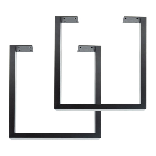 28 in. Skyline Matte Black Square Metal Landscape Dining or Desk Table Legs - 2 Pack - Sweatfully