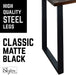 28 in. Skyline Matte Black Square Metal Landscape Dining or Desk Table Legs - 2 Pack - Sweatfully