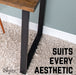 28 in. Skyline Matte Black Square Metal Landscape Dining or Desk Table Legs - 2 Pack - Sweatfully