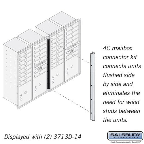 Salsbury Recessed Mounted 4C Horizontal Mailbox Connector Kit - for 13 Door High Units - Sweatfully