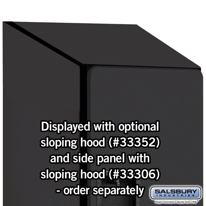 Salsbury 12" Wide Double Tier 'S' Style Designer Wood Locker - 1 Wide - 5 Feet High - 21 Inches Deep - Black - Hasps - Sweatfully