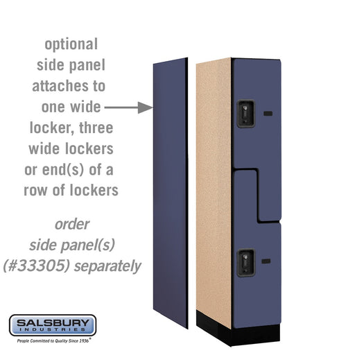 Salsbury 12" Wide Double Tier 'S' Style Designer Wood Locker - 1 Wide - 5 Feet High - 21 Inches Deep - Blue - Black Resettable Combination Locks - Sweatfully