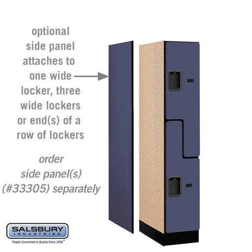 Salsbury 12" Wide Double Tier 'S' Style Designer Wood Locker - 1 Wide - 5 Feet High - 21 Inches Deep - Blue - Hasps - Sweatfully