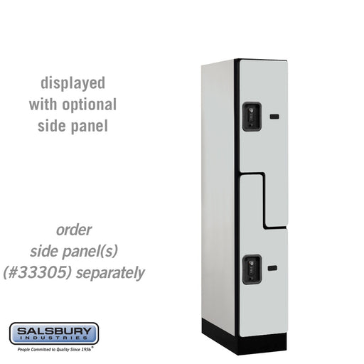 Salsbury 12" Wide Double Tier 'S' Style Designer Wood Locker - 1 Wide - 5 Feet High - 21 Inches Deep - Gray - Black Resettable Combination Locks - Sweatfully