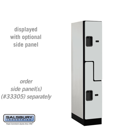 Salsbury 12" Wide Double Tier 'S' Style Designer Wood Locker - 1 Wide - 5 Feet High - 21 Inches Deep - Gray - Hasps - Sweatfully