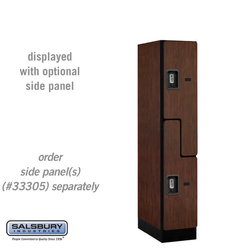 Salsbury 12" Wide Double Tier 'S' Style Designer Wood Locker - 1 Wide - 5 Feet High - 21 Inches Deep - Mahogany - Silver Resettable Combination Locks - Sweatfully