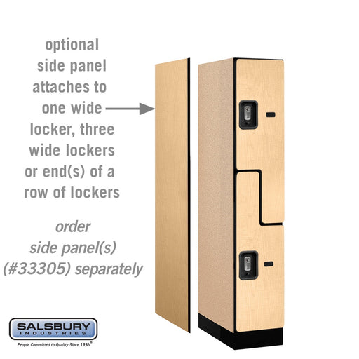 Salsbury 12" Wide Double Tier 'S' Style Designer Wood Locker - 1 Wide - 5 Feet High - 21 Inches Deep - Maple - Silver Resettable Combination Locks - Sweatfully