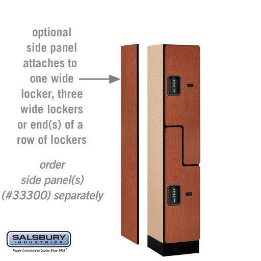 Salsbury 12" Wide Double Tier 'S' Style Designer Wood Locker - 1 Wide - 5 Feet High - 15 Inches Deep - Cherry - Black Electronic Locks - Sweatfully