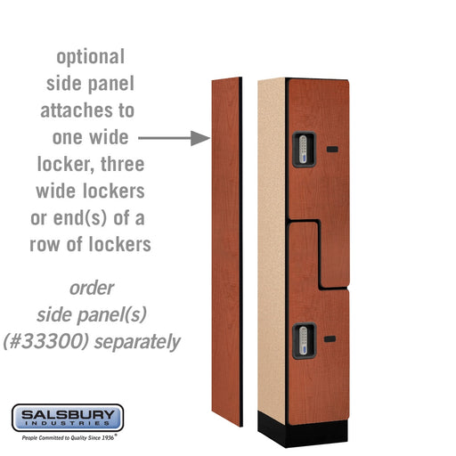 Salsbury 12" Wide Double Tier 'S' Style Designer Wood Locker - 1 Wide - 5 Feet High - 15 Inches Deep - Cherry - Silver Electronic Locks - Sweatfully