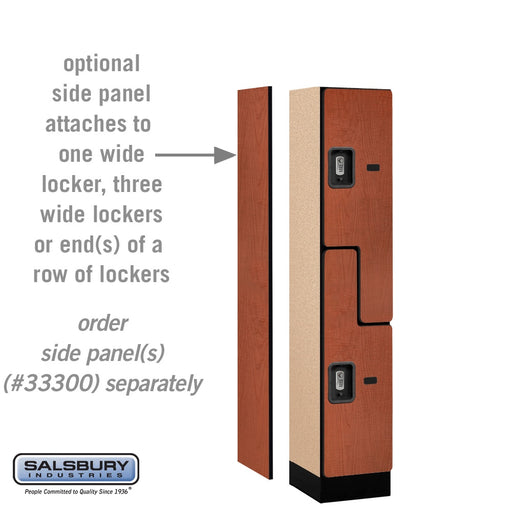 Salsbury 12" Wide Double Tier 'S' Style Designer Wood Locker - 1 Wide - 5 Feet High - 15 Inches Deep - Cherry - Silver Resettable Combination Locks - Sweatfully