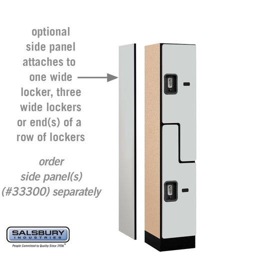 Salsbury 12" Wide Double Tier 'S' Style Designer Wood Locker - 1 Wide - 5 Feet High - 15 Inches Deep - Gray - Silver Resettable Combination Locks - Sweatfully