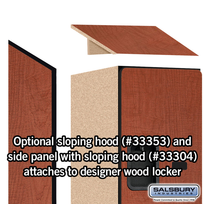 Salsbury 12" Wide Double Tier 'S' Style Designer Wood Locker - 1 Wide - 5 Feet High - 18 Inches Deep - Cherry - Hasps - Sweatfully