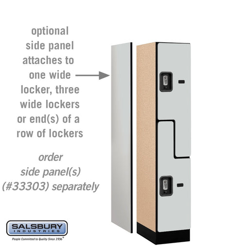 Salsbury 12" Wide Double Tier 'S' Style Designer Wood Locker - 1 Wide - 5 Feet High - 18 Inches Deep - Gray - Silver Resettable Combination Locks - Sweatfully