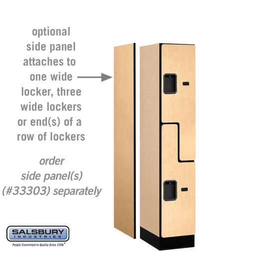 Salsbury 12" Wide Double Tier 'S' Style Designer Wood Locker - 1 Wide - 5 Feet High - 18 Inches Deep - Maple - Hasps - Sweatfully