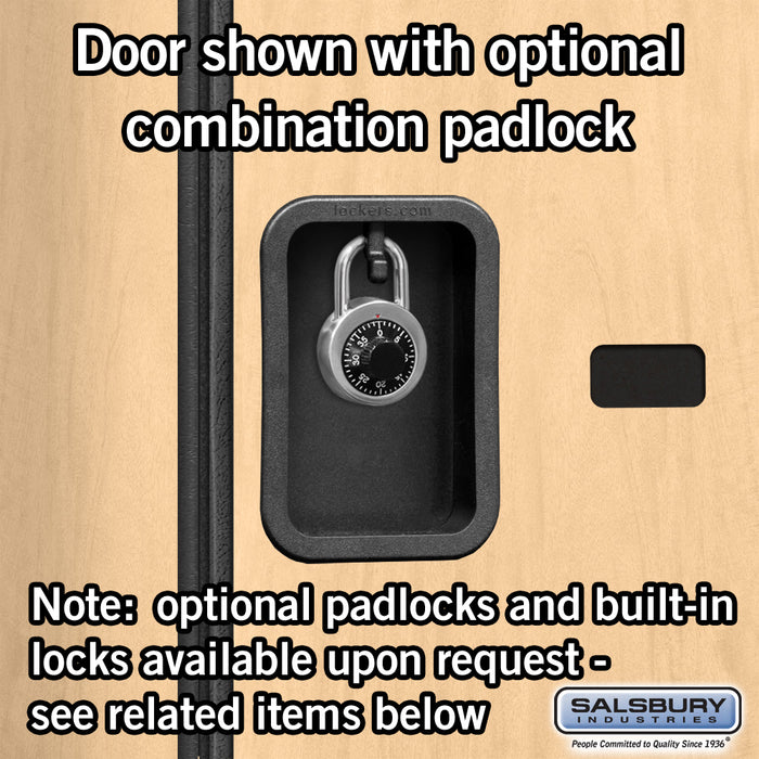 Salsbury 12" Wide Double Tier 'S' Style Designer Wood Locker - 1 Wide - 5 Feet High - 18 Inches Deep - Maple - Hasps - Sweatfully