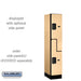 Salsbury 12" Wide Double Tier 'S' Style Designer Wood Locker - 1 Wide - 5 Feet High - 18 Inches Deep - Maple - Hasps - Sweatfully