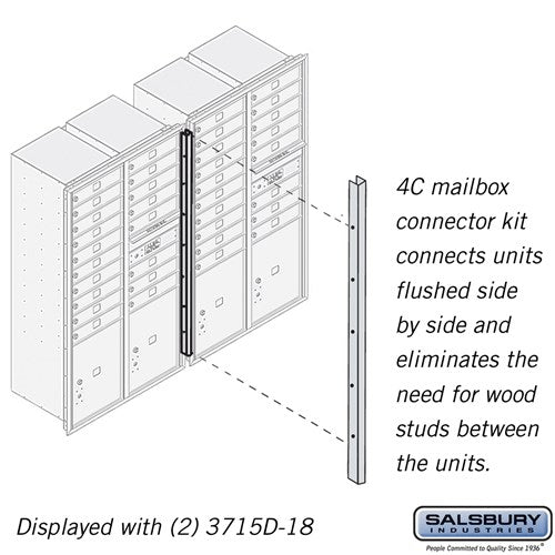 Salsbury Recessed Mounted 4C Horizontal Mailbox Connector Kit - for 15 Door High Units - Sweatfully