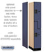 Salsbury 12" Wide Double Tier 'S' Style Designer Wood Locker - 1 Wide - 6 Feet High - 21 Inches Deep - Blue - Black Electronic Locks - Sweatfully