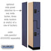 Salsbury 12" Wide Double Tier 'S' Style Designer Wood Locker - 1 Wide - 6 Feet High - 21 Inches Deep - Blue - Black Resettable Combination Locks - Sweatfully