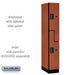 Salsbury 12" Wide Double Tier 'S' Style Designer Wood Locker - 1 Wide - 6 Feet High - 21 Inches Deep - Cherry - Black Electronic Locks - Sweatfully